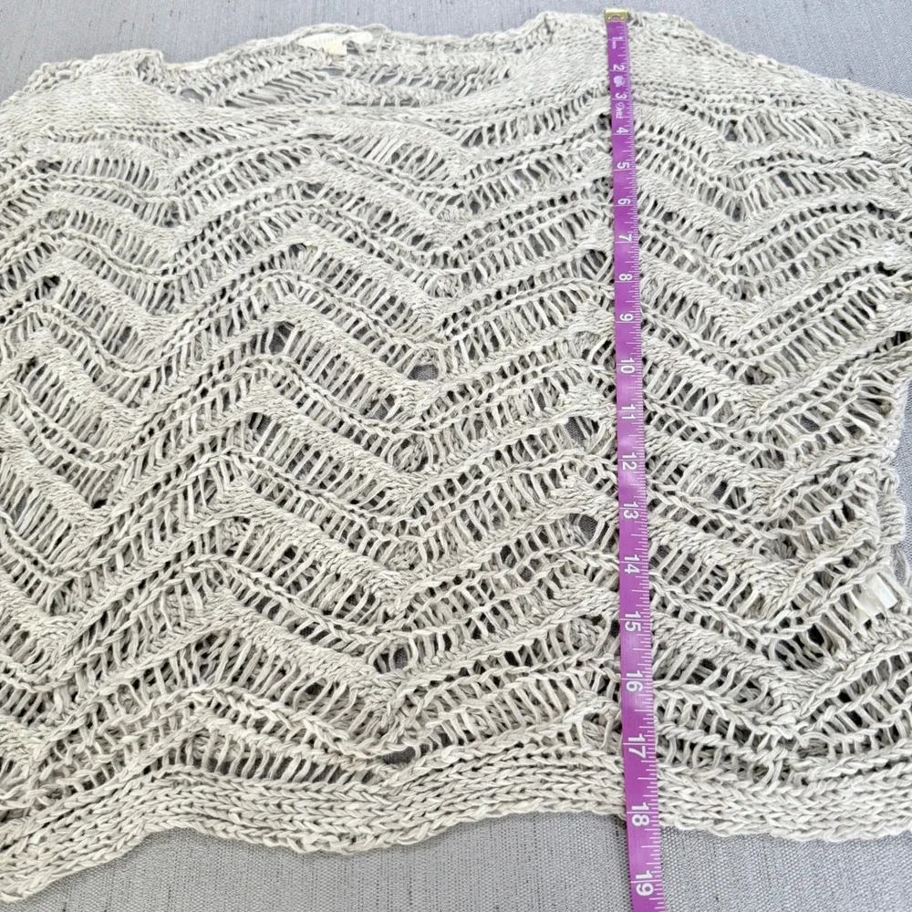 Eileen Fisher Size XS Open Knit Weave Top Cotton Blend Sweater Beach Layering‎